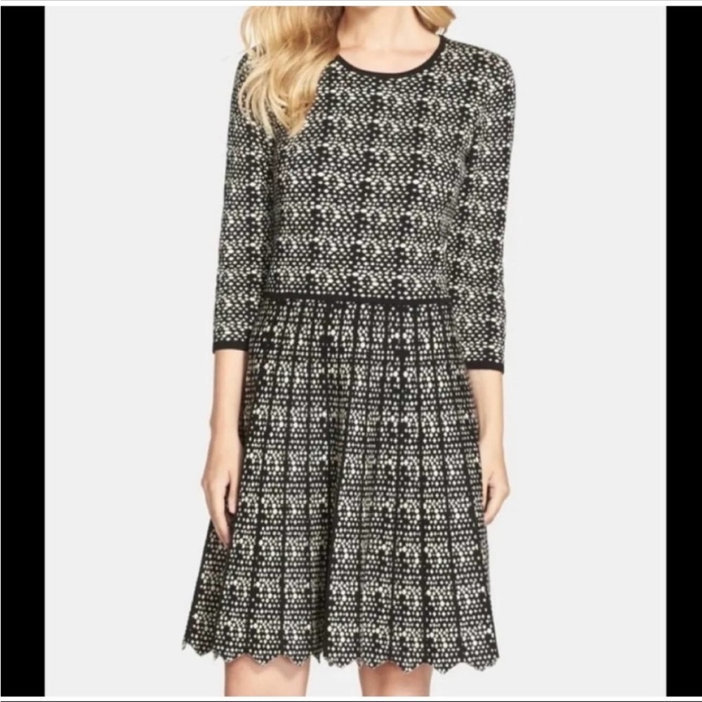 Taylor Fit & Flare Knit Sweater Dress Women’s Size L